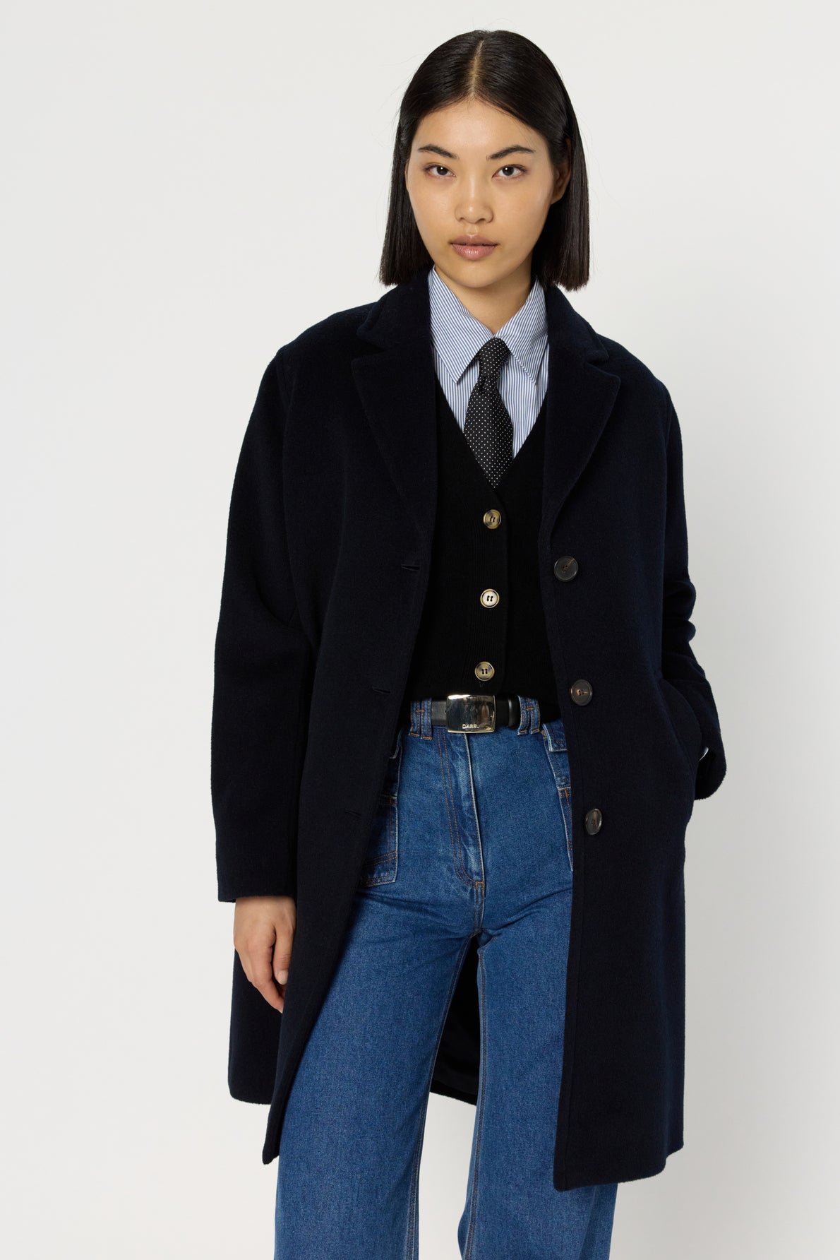 Manteau droit en laine marine - MINAELLE | GERARD DAREL